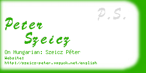 peter szeicz business card