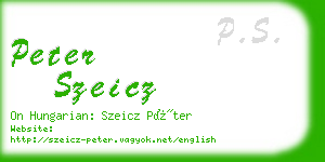 peter szeicz business card
